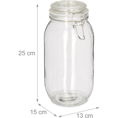 Glass Storage Jars Airtight Clip Top Lid Food Preserve Preserving Jar 1.5L  x6