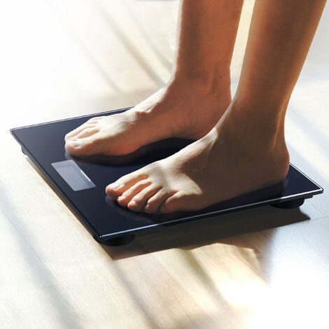 InstaTrack black Large Display Digital Bathroom Scale with Step-On