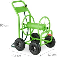 Relaxdays Hose Cart, 3/4 Connector, Trolley for Hosepipe up to 80 m, 4  Pneumatic Tyres