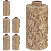 Relaxdays Natural Rope, 2x Set, Jute, Plant, Twine, Handicraft, Garden  Decorations, Hessian Thread, 3mm Thick, 300m Long