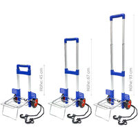 Foldable Folding Transport Trolley Shopping Trolley Transport Cart Roller Telescoping Handle, 36 x 30 x 93 cm, Aluminum and Plastic Easy Transport with Lashing Straps