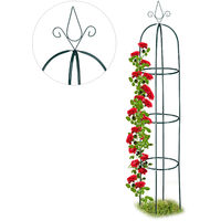 Relaxdays Growth Support, Freestanding Trellis for Wine & Tomatoes, XL Garden Obelisk, H: 200 cm, Dark Green