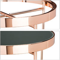 Relaxdays Copper Side Table, Mirrored Glass, End Table, Elegant, Modern, HxWxD: 46 x 42 x 42 cm, Copper