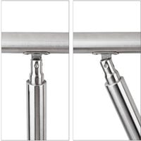 Relaxdays Stainless Steel Handrail Set, for Indoors and Outdoors, Bannister, 1.0 m Long, 2 Posts, 3 Crossbars, Silver