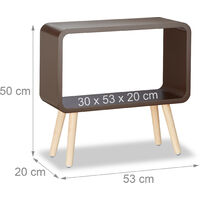 Relaxdays Small Freestanding Shelf HxWxD: 50x53x20 cm, Nightstand, Modern MDF Coffee Table, Side Table in Brown