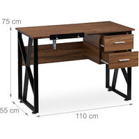 Relaxdays Desk Tilting, Adjustable Worktop Surface, Laptop Table or Drawing Desk, HWD 75x110x55cm, Wood/Black