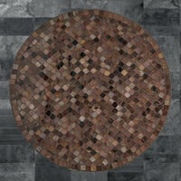 Relaxdays Mosaic Side Table, Round Ornate Vanity Stand, Handmade, Unique, HxD: 50 x 41 cm, Brown
