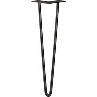 Relaxdays Hairpin Legs, Set of 4, 2 Bars, Metal, Table Support for Shelf and Stool, 45 cm, Black
