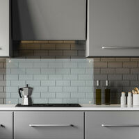 Relaxdays Kitchen Splashback Panel, Safety Glass, Cooker Splatter Guard, 70 x 60 cm, Wall-Mount, Transparent