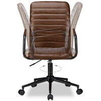 Relaxdays Office Desk Chair, Height-Adjustable Swivel Chair, Faux Leather, Comfortable, 120 kg Capacity, HWD: 101 x 60 x 60 cm, Brown