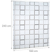 Relaxdays Shower Curtain Roller Blind, Water-repellent, Bath & Shower, Retro, From Ceiling , 160x240cm, Semi-transparent