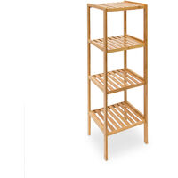 Compact 3-Tier Ladder Rack for Bathroom and Kitchen Natural Relaxdays Bamboo Shelf 81 x 18 x 30cm 81x18x30 cm Metal 