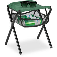 Relaxdays folding camping stool with bag, holds weight of up to 120kg, folding, lightweight fishing seat, outdoor, green