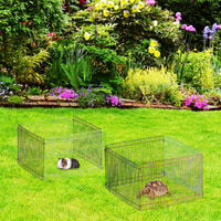 Relaxdays Free Range Pen, 8 Panels, Close-Meshed, Enclosure for Guinea Pigs and More, 24 cm Tall, Multicolour