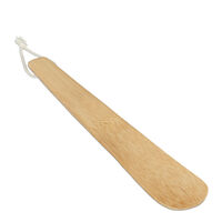 Relaxdays Bamboo Shoehorn, Sturdy and Robust, Hanging Loop, Short Shoe Spoon for Everyday Use and Travels, 24 cm, Natural