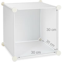 Relaxdays Modular Plastic Shelf, Expandable Shelving System, 15 Durable Compartments, Individual Standing Shelf, White