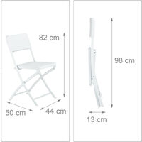 Relaxdays BASTIAN Garden Furniture Set, Foldable, 3-Pieces, Rattan-Look, HxWxD: 75.5 x 60 x 60 cm, White