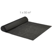 Relaxdays Weed Control Fabric g/m2 Plant Protection Water Permeable UV Resistant Tear Resistant Garden Fleece 50 m Black