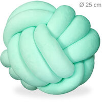 Relaxdays Knot Pillow, Knotted Tie Cushion for Sofa, Decorative, Nordic/Celtic, Braid Knot Pillow, Ø 25 cm, Various Colours