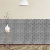 Relaxdays Wall Panels Self-adhesive, Decorative Stone Look, 3D Panel, Soft PE Foam, Set of 10, 78 x 70 cm, Grey