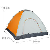 Relaxdays Pop-up Beach Tent UV Protection, 50+spf for Adults, Kids and Dogs, Lightweight, HBT: 145x180x180 cm, Orange