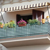 Relaxdays Garden Privacy Screen, for Balcony & Patio, UV Resistant, HDPE, 1.5 m x 10 m, Green/White
