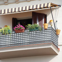 Relaxdays Garden Privacy Screen, for Balcony & Patio, UV Resistant, HDPE, 1 m x 10 m, Grey/White