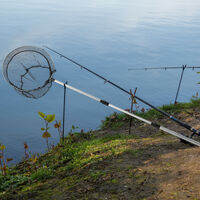 Relaxdays Fishing Landing Net, 8x Set, Telescopic Handle 60-130