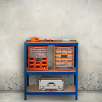 2 X Blue Heavy Duty Shelving Unit 280 Kg Steel Metal Storage 4 Shelves Garage | UK