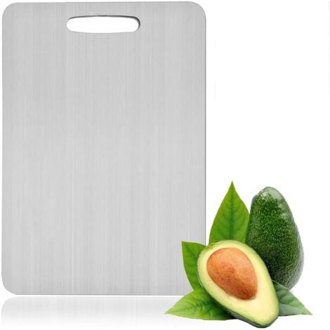 Crea – Planche à découper en titane double face 34x23cm – Surface non poreuse pour coupe précise – Résistante aux chocs et facile à nettoyer
