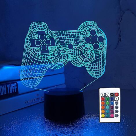 3d Gamepad Lamp Game Console Night Light 3d Illusion Lamp For Kids, 16 Colors Changing With Remote, Gaming Room Gamer Gift, Kids Bedroom Decor (1/4)