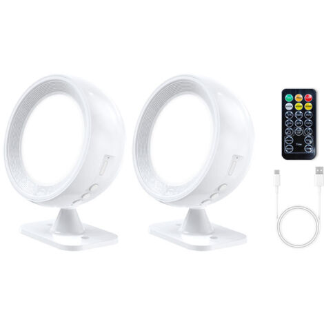 Lampe murale magnétique rechargeable, lumière réglable à quatre températures de couleur, chargement USB avec télécommande, lampe de lecture, lampe de chevet de chambre (noir) (1/5)