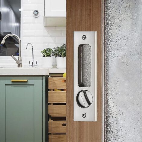 Mortise Sliding Handle Sets Door Lock Handle Keyed Sliding Door Lock 160mm Silver (1/5)