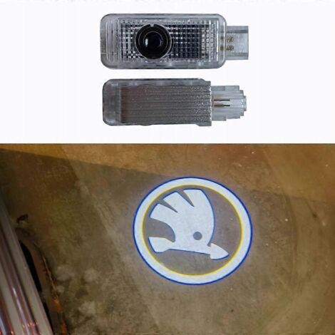 2 pièces pour Skoda Fabia Octavia Roomster Superb HD LED Logo Porte Feux de bienvenue (1/4)