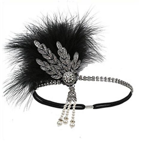 Vintage 1920s Headband Roaring 20s Great Gatsby Headpiece With Peacock (1/4)
