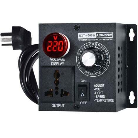 Régulateur de tension SCR AC 220 V 4000 W - Régulateur de tension électrique - Moteur - Régulateur de vitesse de ventilateur - Variateur de lumière - Température de fonctionnement du moteur (1/5)