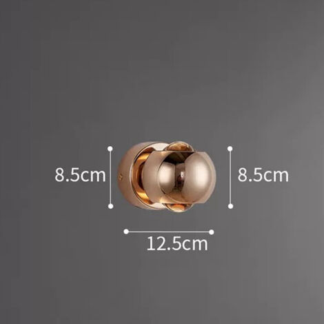Lampe de chevet 10 W, applique murale rotative à 360 °, applique murale simple pour chambre à coucher, applique murale LED moderne, lumière tricolore, convient pour salle de bain/salon/chambre (doré) (1/5)