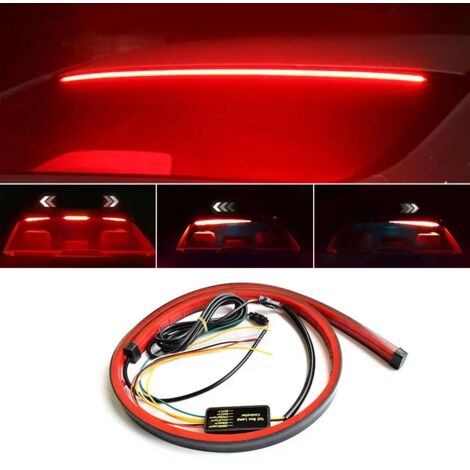 Feu arrière de coffre de voiture rouge, feu de freinage, feu arrière surélevé à LED, clignotant, barre lumineuse de conduite - 100 cm, trois modes (1/5)