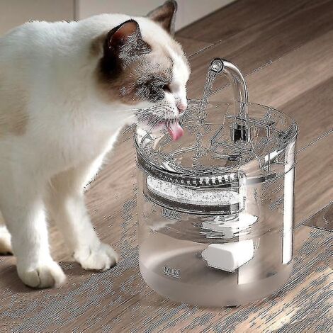 Crea – Fontaine à eau automatique pour chat et chien – 2 litres – Matériau plastique – Ultra silencieuse – Modes de débit enrichis en oxygène