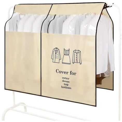 housse anti-poussière pour porte-vêtements, extensible, pour placard suspendu, épaule, protection contre la poussière, pour manteaux, costumes, robes (1/5)