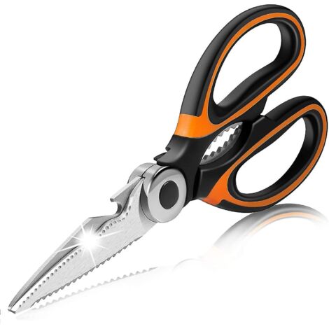 Ciseaux de cuisine polyvalents en acier inoxydable Sharp avec couvercle de lame (1/4)