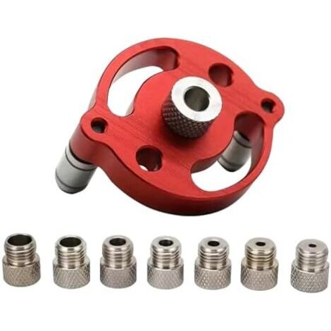 Kit de gabarit de perçage vertical auto-centrant 3/4/5/6/7/8/9/10 mm, bagues de perçage, perforatrice droite pour le travail du bois, outil de positionnement de gabarit de positionnement (roug