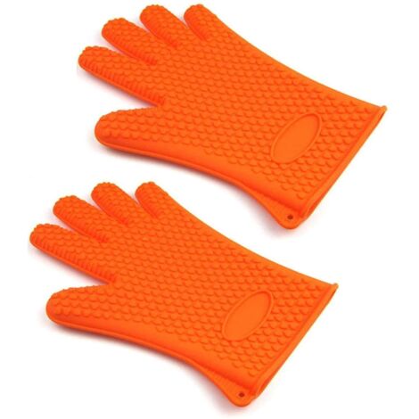 Premium Silicone Heat-resistant Oven Gloves Five Finger Silicone Oven Gloves Heat Gloves (1/5)