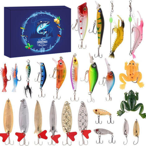 Calendrier de l'Avent de pêche 24 jours d'appâts de pêche Calendrier de l'Avent de Noël, le cadeau parfait pour les amateurs de pêche (1/3)
