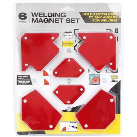 Ensemble de 6 supports d'angle de positionnement de soudage magnétiques, outils de soudage magnétiques - (1/3)