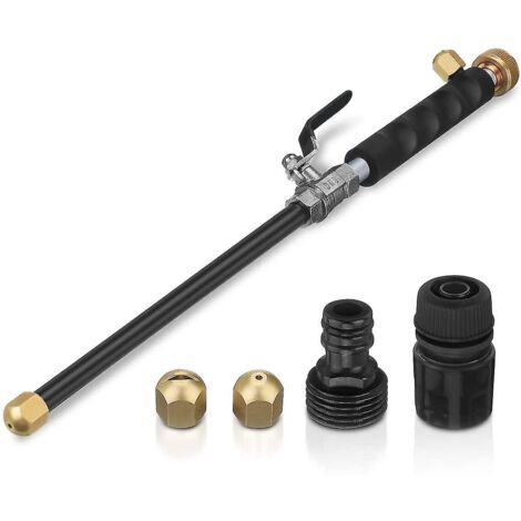 Pistolet pulvérisateur à jet d'eau haute pression pour lave-auto, lance de lavage haute pression avec rondelle d'extrémité de tuyau d'arrosage en laiton standard, 2 buses en laiton pour vitres de (1/4)