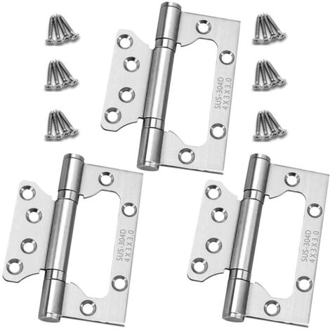 – Charnières inox lourdes 100mm – Lot de 3 – Roulement à billes pour installation facile – Résistantes aux intempéries – Charge optimale - 100mm36mm (1/3)