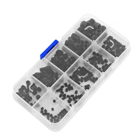 Vis de Pression 240 Assortiment de Vis à Six Pans Creux Tête Hexagonale Kit de Vis à Tête Cylindrique DIN916 Boîte Combinée à Vis M3-M8 A (1/5)