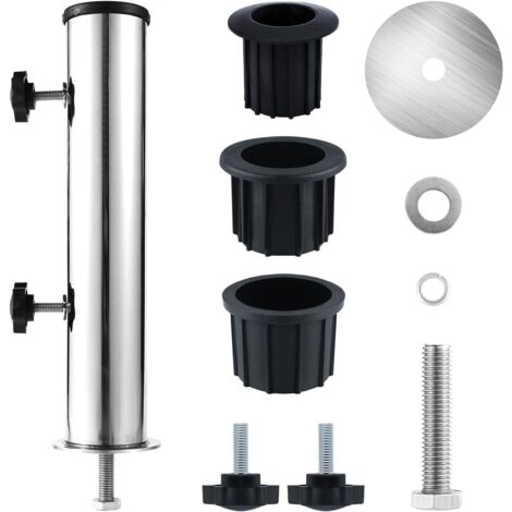 Ensemble de tubes pour mât de parasol, support de parasol d'extérieur, adapté au jardin extérieur (argenté et noir) (1/5)