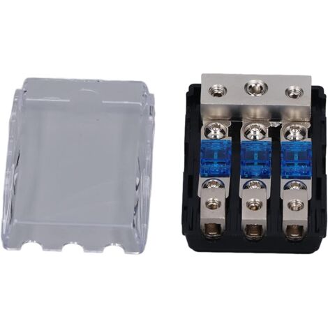 Porte-fusible Audio de Voiture, Répartiteur de Bloc de Distribution D'autoradio 1 en 3 Sorties Porte-fusible D'amplificateur Audio ANL 60A Universel pour Voiture, Camion, Bateau, Yacht, Camping-car (1/5)